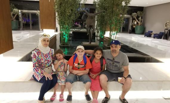 Ahmed with his family